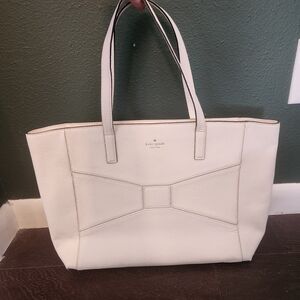 Kate Spade Bridge Place Francisca Large Cream Tote with Bow Detail